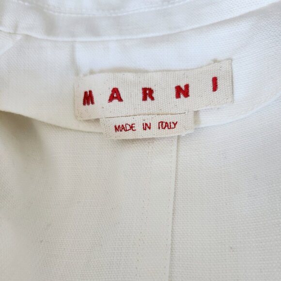 MARNI OFF WHITE 2020 BOXY COTTON JACKET (38) - Picture 6 of 7